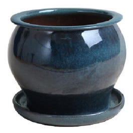 Studio Planter, Aqua Blue Ceramic, 4-In.