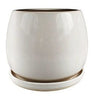 Brooks Artisan Planter, Cream White Glazed Ceramic, 8-In.