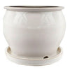 Studio Planter, Cream White Glazed Ceramic, 8-In.