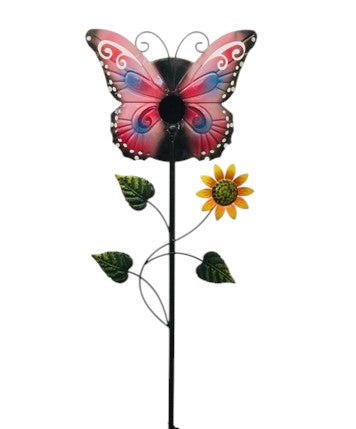 Cheap Carls Pink Butterfly Birdhouse Stake