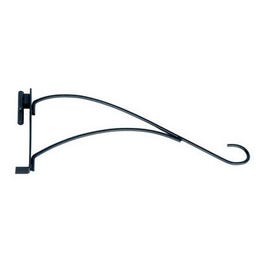 Curved Wall-Mount Hanger, Black Steel, 16-In.