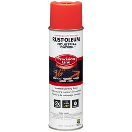 Industrial Choice Precision Line Marking Spray Paint, Fluorescent Red Orange, 17-oz. Inverted